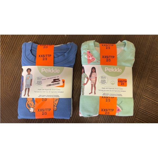 Brand New - Brand New – Pekkle Kids’ Cotton Pajamas Lot – Size XXS (2/3) 