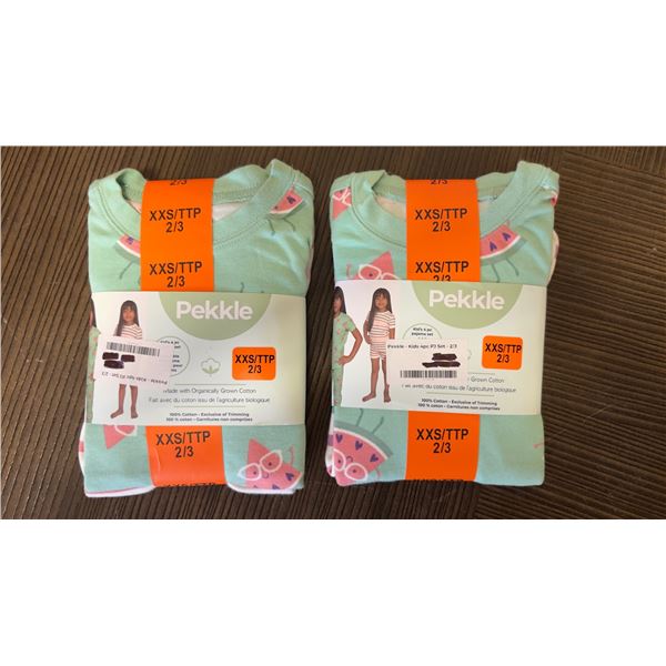 Brand New - Brand New – Pekkle Kids’ Cotton Pajamas Lot – Mint Watermelon