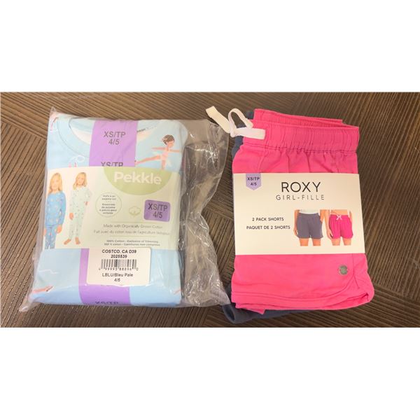 Brand New - Brand New – Pekkle Girls’ Cotton Pajamas & ROXY Shorts Lot – 