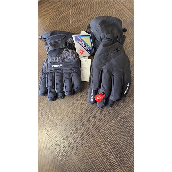 Brand New - Brand New – HEAD Medium & Karbon Large Winter Gloves Lot – Black [x=#8