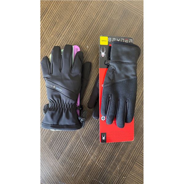 Brand New - Brand New – Outdoor Research XS & Spyder Small Winter Gloves Lot – Bla