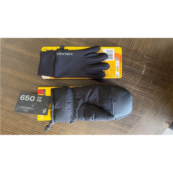Brand New - Brand New – HEAD Small Gloves & Lolë Medium Down Mittens Lot – Black [