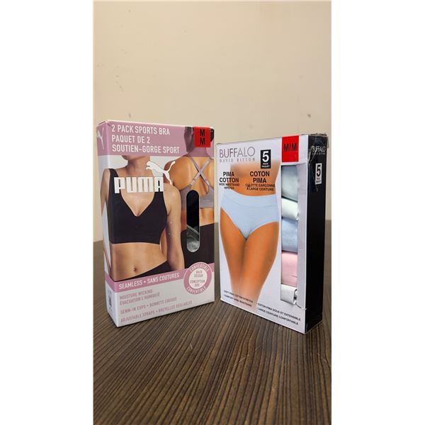 Brand New - Brand New – Puma Women’s Sports Bras & Buffalo Pima Cotton Hipster Und