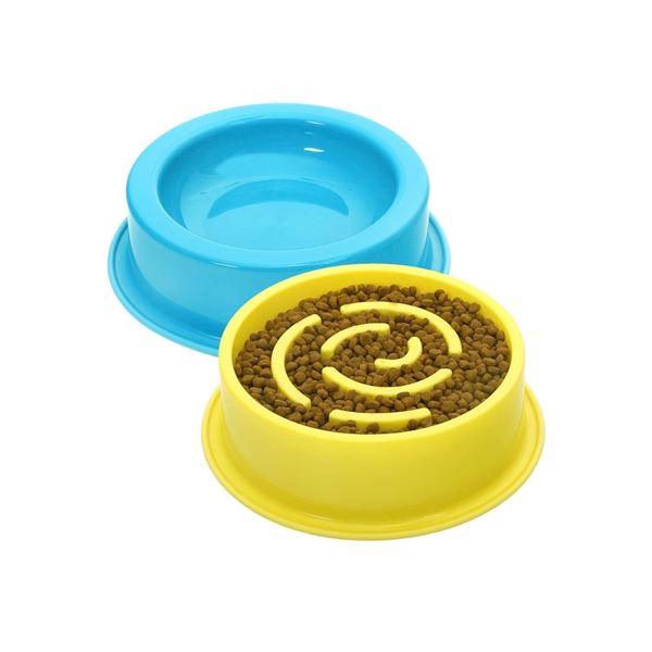 Brand New - Brand New Youngever 2-Pack Dog Water & Slow Feeder Bowls – Blue & Yellow