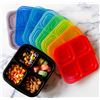 Image 2 : Brand New - Brand New Youngever 8-Pack 4-Compartment Snack Containers with Assorted Colour Lids