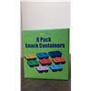 Image 5 : Brand New - Brand New Youngever 8-Pack 4-Compartment Snack Containers with Assorted Colour Lids