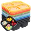 Image 1 : Brand New - Brand New Youngever 8-Pack 4-Compartment Snack Containers with Assorted Colour Lids