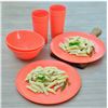 Image 4 : Brand New - Brand New – Youngever 18-Piece Plastic Dinnerware Set for 6 – Peach