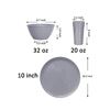 Image 4 : Brand New - Brand New – Youngever 18-Piece Plastic Dinnerware Set for 6 – Light Gr