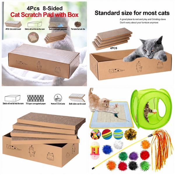 Brand New - Brand New – Ultimate Cat Play & Scratch Bundle – Estimated Retail $90+