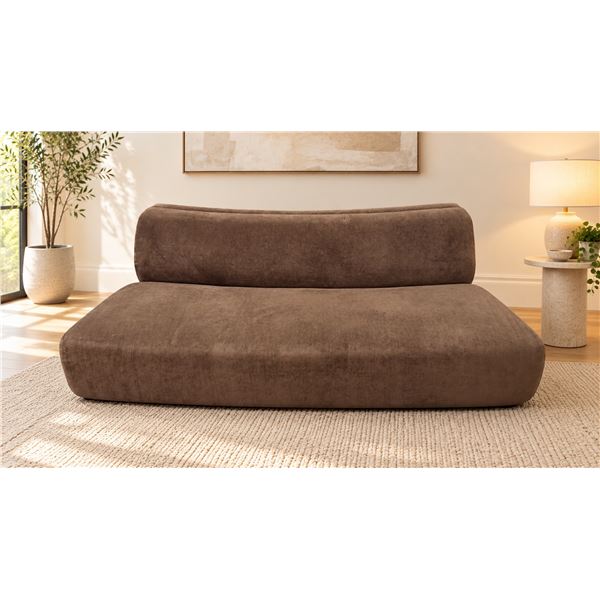 Floor Model- Brown Upholstered Armless Sofa