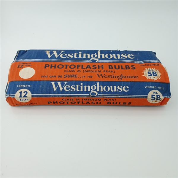 Vintage Flash Bulbs Westinghouse No.5B Class M Original Box 12 Bulbs Unused
