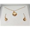 14KT Gold Swarovski Crystal Necklace and Earrings