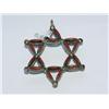 AAA Turquoise & Coral Star Of David  Pendant