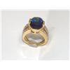 Vermeil 14kt AAA Blue Topaz & Diamonds Ring