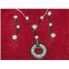 AAA White & Black Gemstones Necklace & Earrings