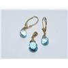 AAA Blue Topaz Tear Drop Ladies Pendant & Earrings