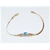 AAA Blue Topaz Heart Shape & Diamonds Bracelet