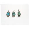 Image 1 : Turquoise Hand Made Wire Design Pendants Qty 3