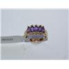 Image 1 : AAA Amethyst & Diamonds Cluster Ladies Ring