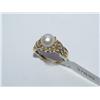 7.00mm white Pearl & Diamonds Ladies Ring