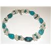 Image 1 : Turquoise & Pearl Hand Made Ladies Necklace