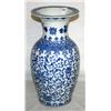 Blue & White Vintage Asian Vase 18" Tall