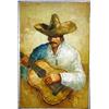 Canvas Oil Painting Of A Cowboy W/ Guitar 35"x23"