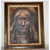 Image 3 : Framed Oil on Canvas of  American Indian