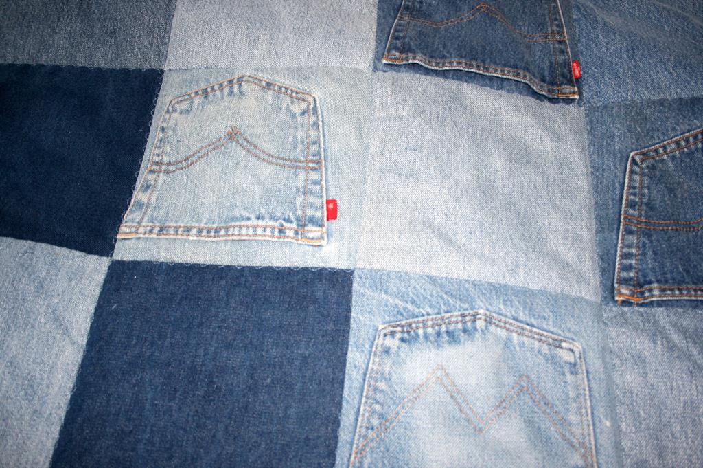 Denim Quilt Made Of Jeans 60" x 45"
