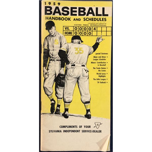 1959 BASEBALL HANDBOOK & SCHEDULE