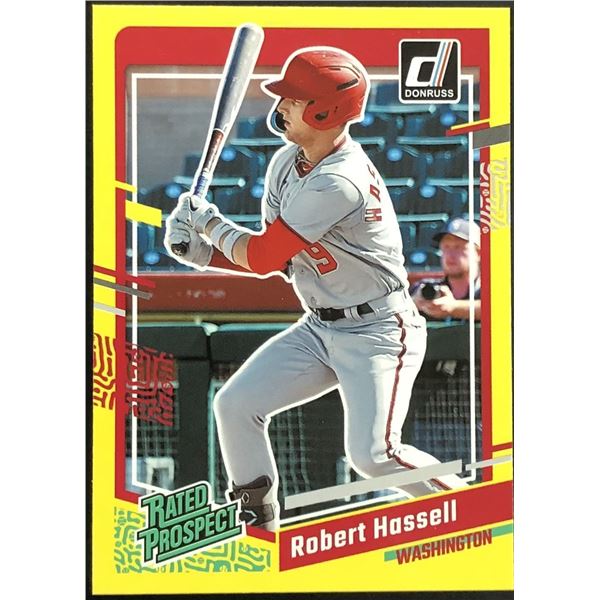 2023 DONRUSS YELLOW PARALLEL ROBERT HASSELL ROOKIE CARD