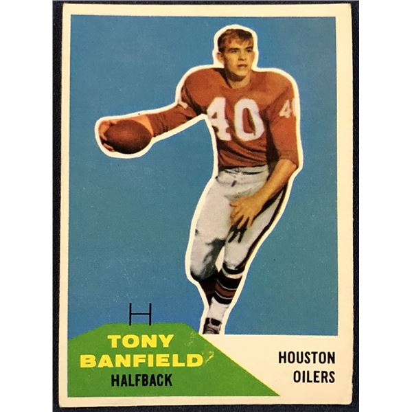 1960 FLEER NFL FOOTBALL TONY BANFIELD ROOKIE CARD