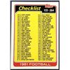 Image 1 : 1981 TOPPS NFL CHECKLIST