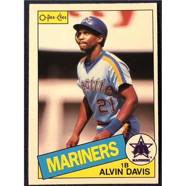 1985 O-PEE-CHEE BASEBALL ALVIN DAVIS ROOKIE CARD