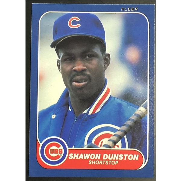 1986 FLEER SHAWON DUNSTON ROOKIE CARD