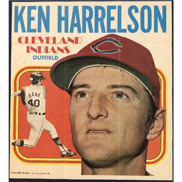 1970 TOPPS BASEBALL POSTER - KEN HARRELSON