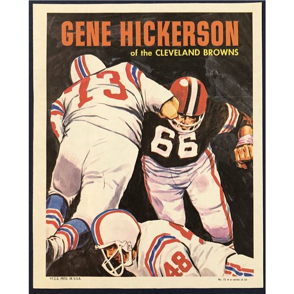 1970 TOPPS FOOTBALL POSTER - GENE HICKERSON (HOF)