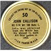 Image 2 : 1964 TOPPS BASEBALL COIN - JOHNNY CALLISON