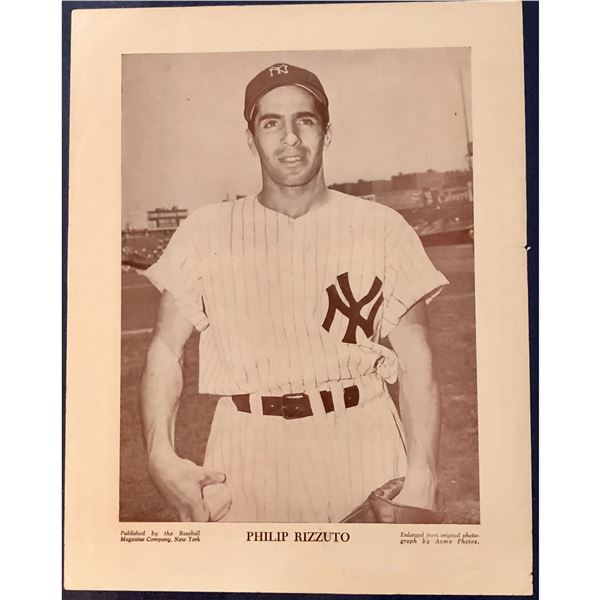 1950's BASEBALL MAGAZINE POSTER - PHIL RIZZUTO (HOF)