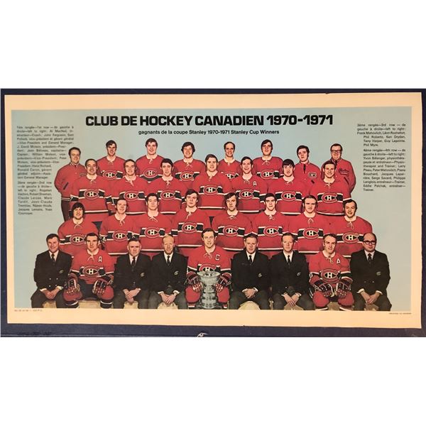 1971-72 O-PEE-CHEE NHL HOCKEY TEST POSTERS - MONTREAL CANADIENS