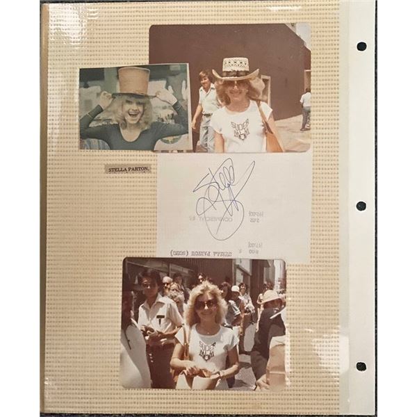 Stella Parton photo album page with cut
