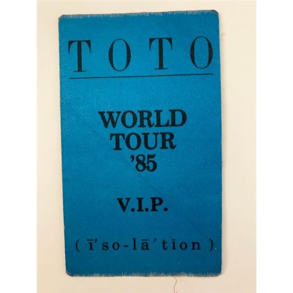 Toto 1987 World Tour Isolation Backstage Pass