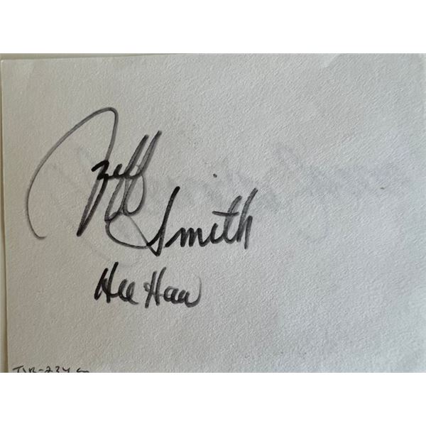 Hee Haw Grandpa Jones/ Jeff Smith original signatures. GFA authenticated