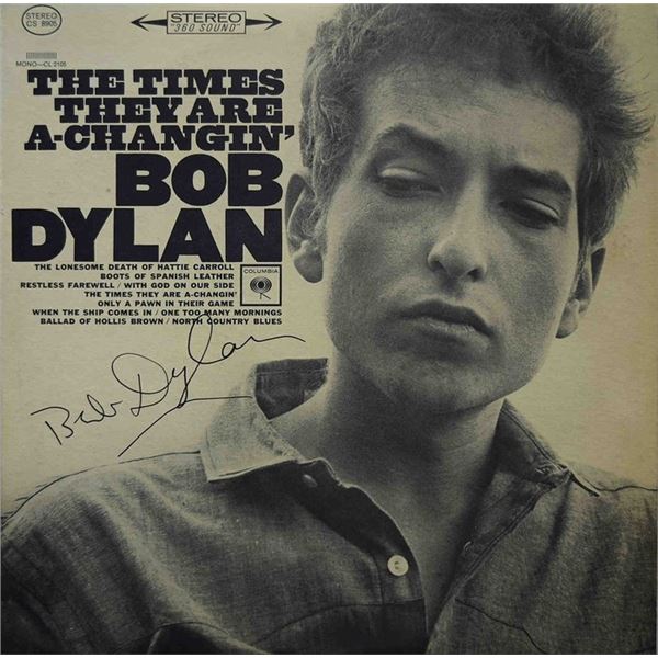 Bob Dylan The Times They Are A-Changin’ 1964 signed album