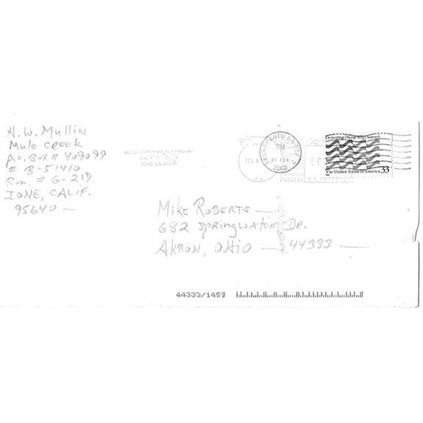 Serial Killer Herbert Mullin Signed Envelope