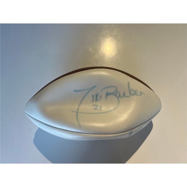 Tiki Barber and Tony Siragusa signed football. GFA authenticated