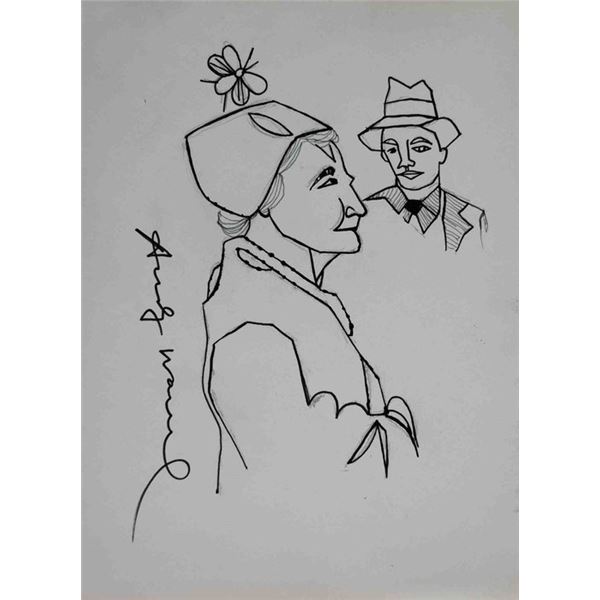 Andy Warhol original signed drawing