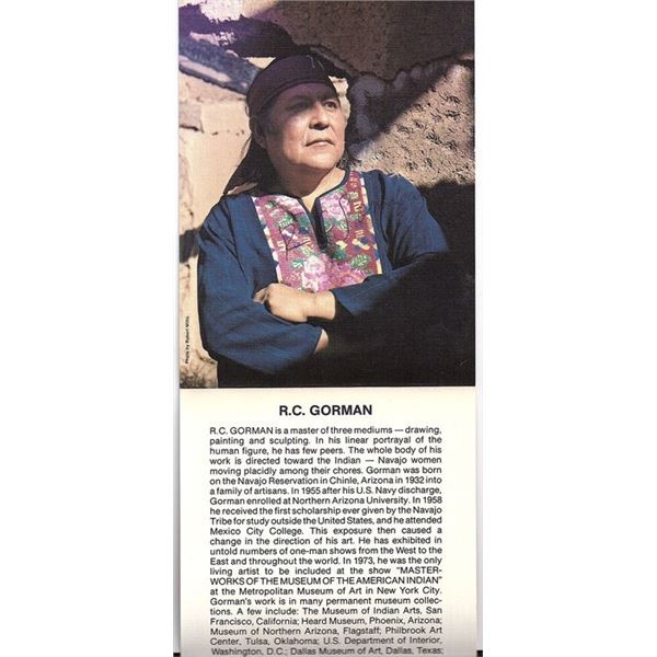 American Indian Artist R.C. Gorman signed photo