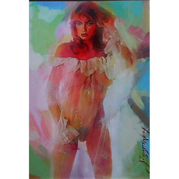 Playboy Playmate Marianne Gravatte Trading Card signed by Artist Edward Vela-RARE